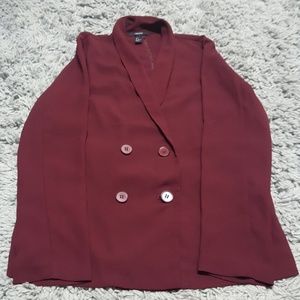 Forever 21 Lightweight maroon career blazer